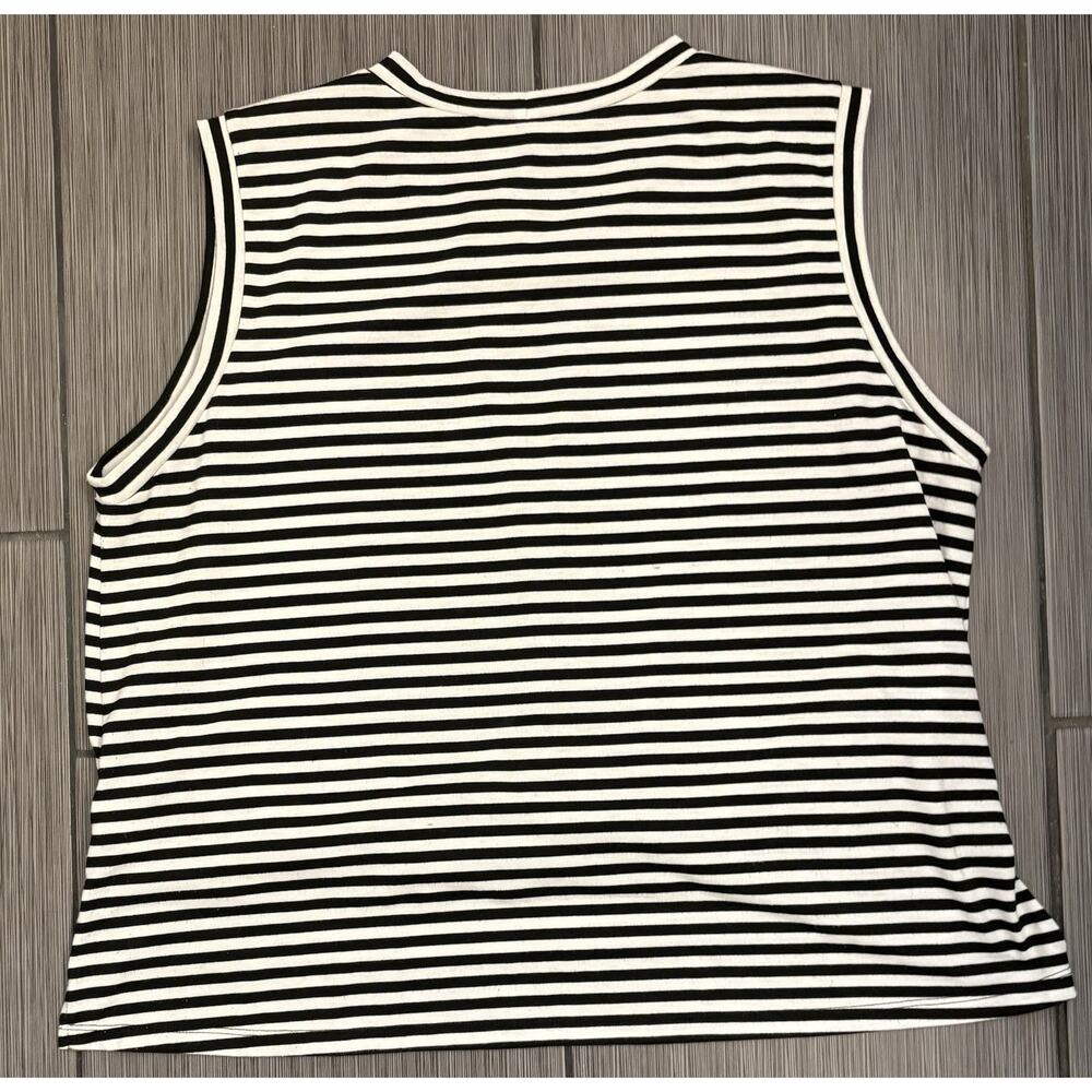 LNA Clothing Black/White Striped Sleeveless T-shirt Size Large Laid Back Luxury - Picture 3 of 4
